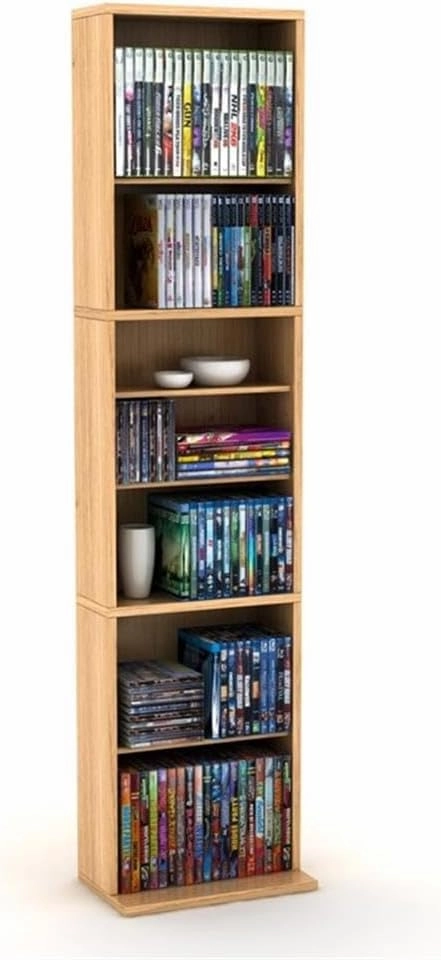 Atlantic 74735728 Summit CD DVD Shelf For Inside, Media & collectable storage, Engineered Wood, Maple, FURNITURE