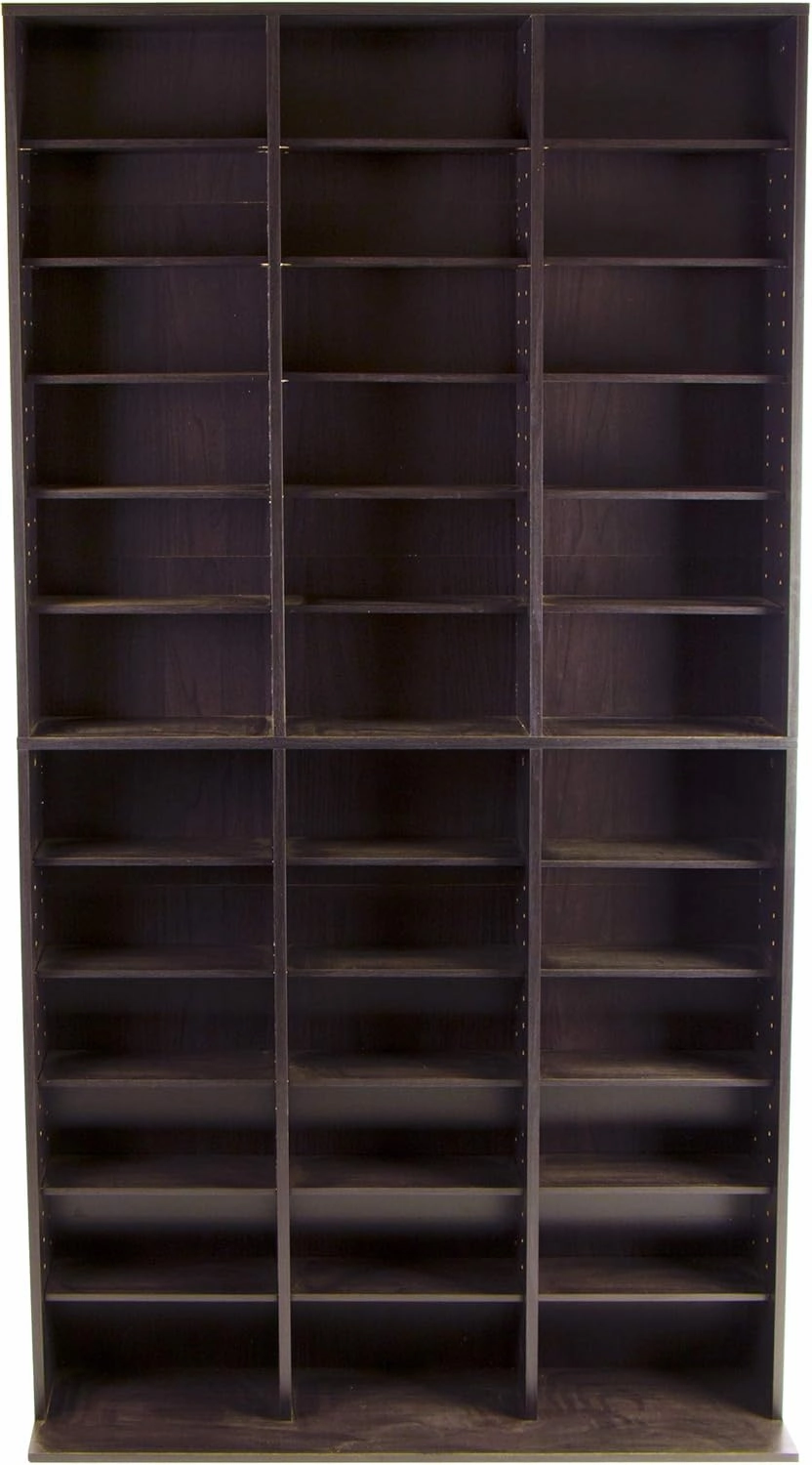 Atlantic Oskar 1080 Media Storage Cabinet – Protects & Organizes Prized Music, Movie, Video Games or Memorabilia Collections, PN 38435714 in Espresso