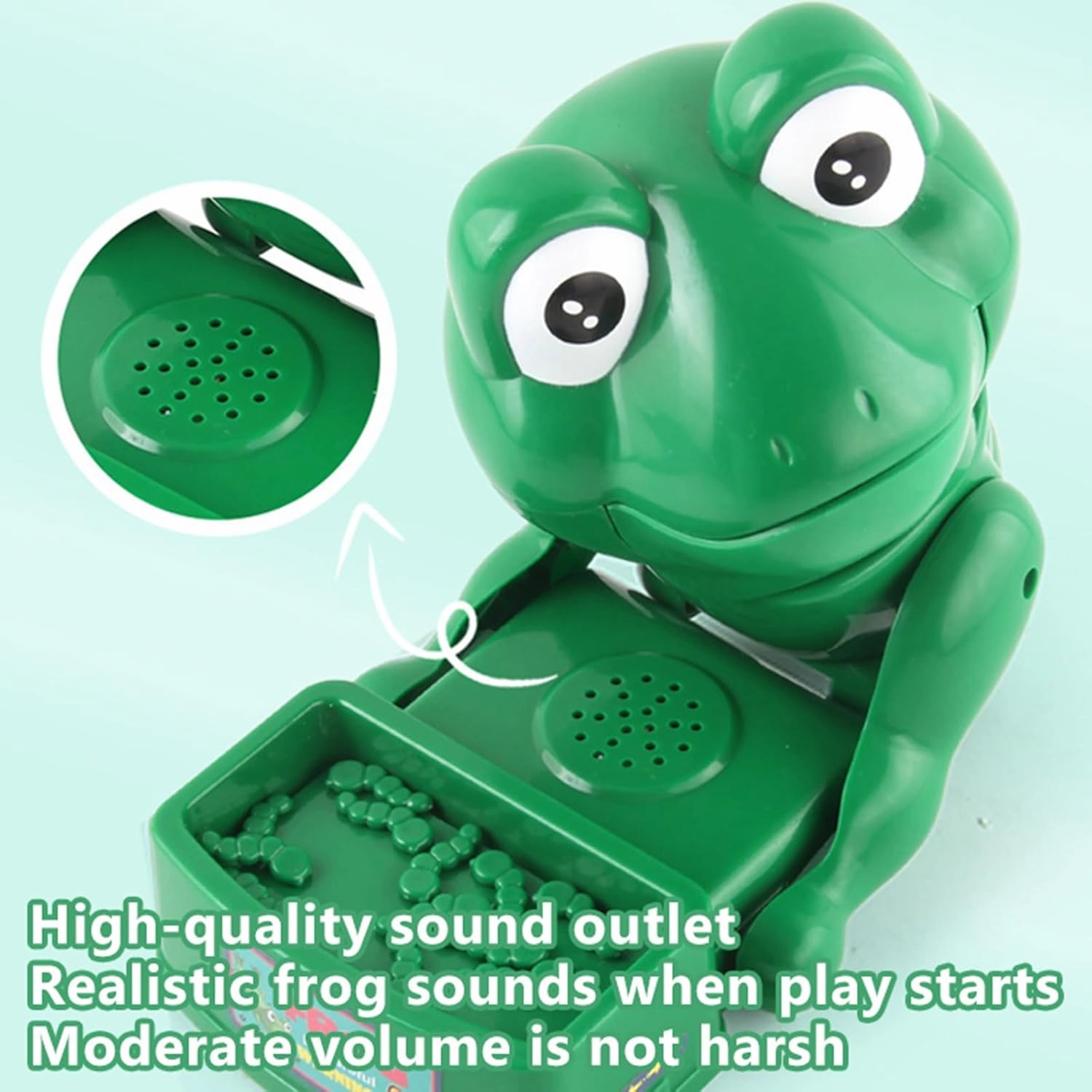 Atlodas Tricky Biting Frog, Tricky Frog Biting Finger Toy, Biting Toys Game for Parties Tricky Christmas (Green-Charging)