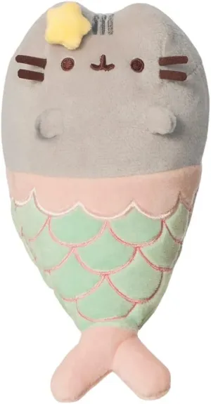 Aurora World- Aurora, 61517, Mermaid Pusheen, Eco-Responsible Plush, Pink, Pink & Aqua