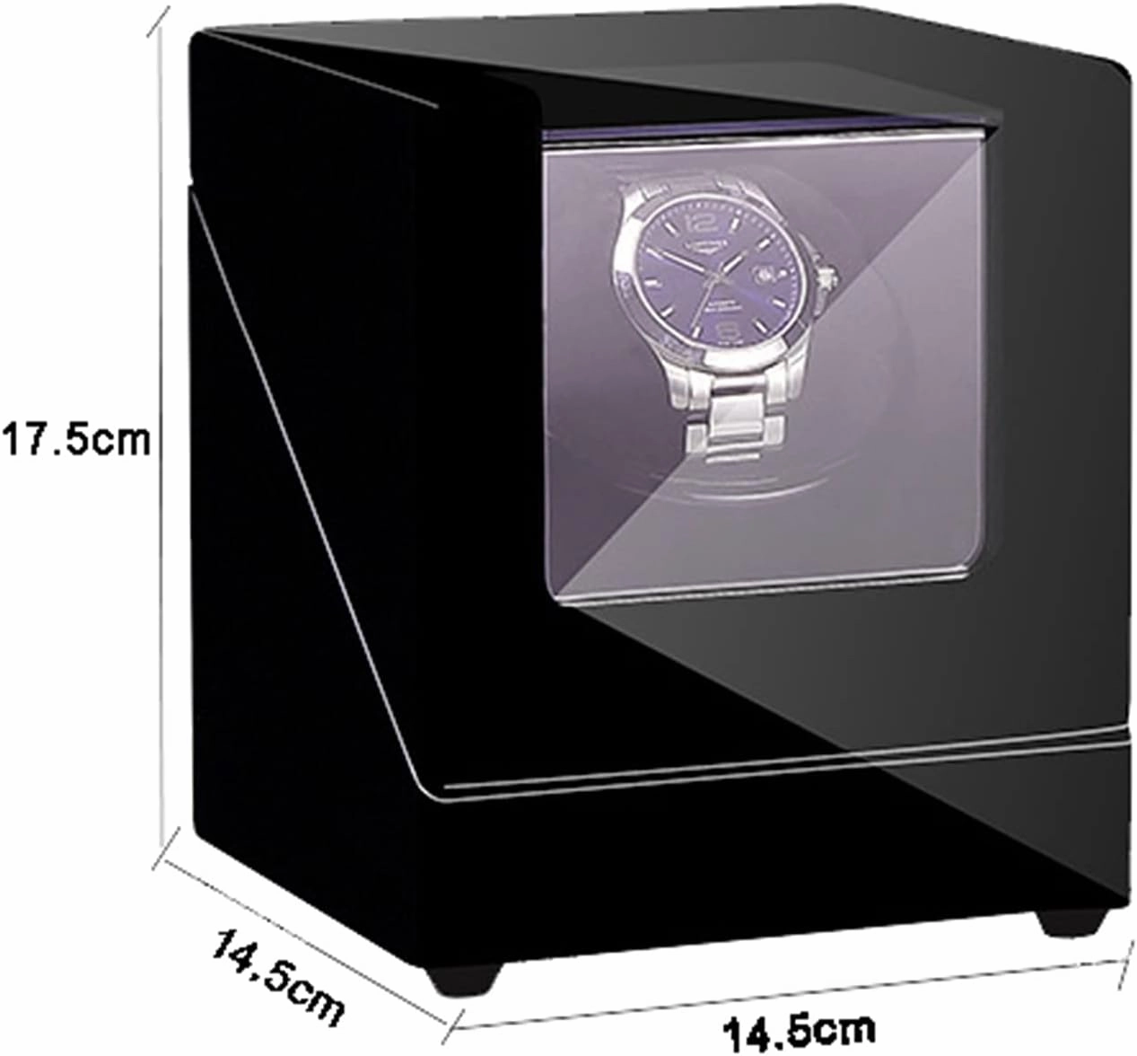 Automatic Single Watch Winder, in Wood Shell and Soft Velvet Lining, with Quiet Motor, 4 Rotation Mode Setting, Flexible Plush Pillow Fit Lady and Man Watches,Sandalwood 02