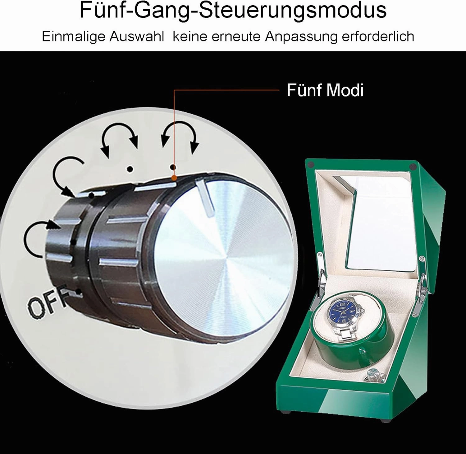 Automatic Single Watch Winder, in Wood Shell and Soft Velvet Lining, with Quiet Motor, 4 Rotation Mode Setting, Flexible Plush Pillow Fit Lady and Man Watches,Sandalwood 02