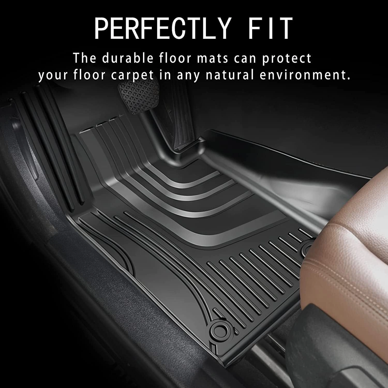 Automotive Floor Mats & Cargo Liners Trunk Set Compatible with 2019-2025 Cadillac XT4, All Weather Car Accessories Floor Liner 1st and 2nd Row Car Mat Black.