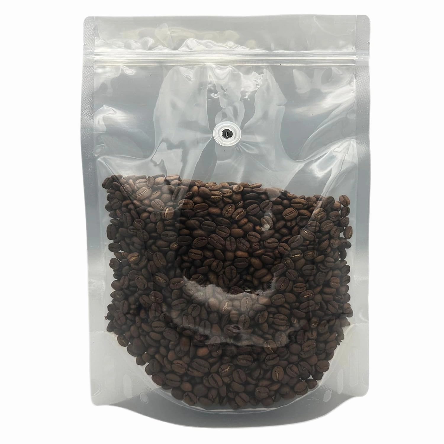 AwePackage 2 lbs(32 oz) Clear Stand Up Zipper Pouch Coffee Bag with Degassing Valve (100, 2 lbs (32 oz))