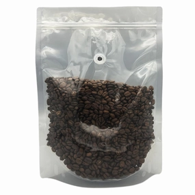 AwePackage 2 lbs(32 oz) Clear Stand Up Zipper Pouch Coffee Bag with Degassing Valve (100, 2 lbs (32 oz))