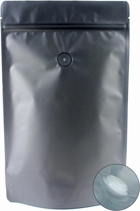 AwePackage High Barrier 16 oz Foil Stand up Zipper Pouch Coffee Bag with Valve (50, Matte Black)