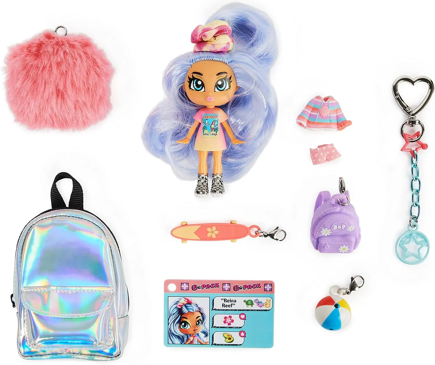 B Pack, Deluxe Reina Reef Collectible Doll and Playset with 11 Surprises, 3.5-inch, Kids Toys for Girls Ages 5 and up