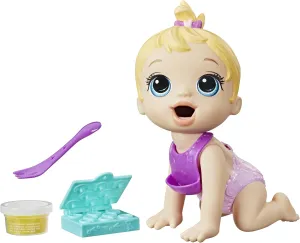 Baby Alive Lil Snacks Doll, Eats and Poops, Snack-Themed 8-Inch Baby Doll, Snack Box Mold, Toy for Kids Ages 3 and Up, Blonde Hair