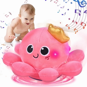 Baby Infant Crawling Walking Toys,MOJINO Tummy Time Plush Octopus Toy Gifts 3 4 5 6 7 8 11 12 Babies Walker Boy Girl 3-6 6-12 Learning 9-12 12-18 Toddler 36 Months Old Music Development Birthday Gift