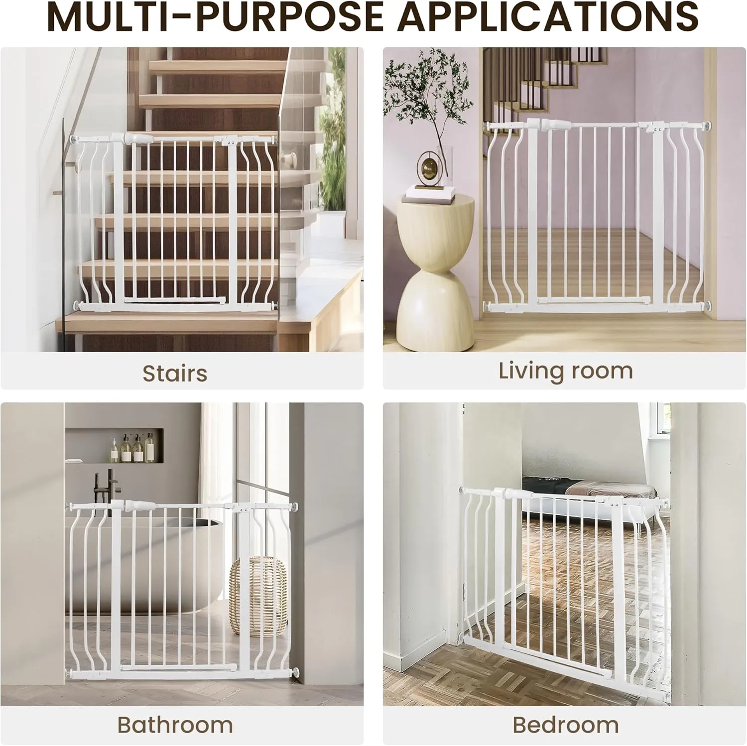 BalanceFrom Easy Walk-Thru Safety Gate for Doorways and Stairways with Auto-Close/Hold-Open Features, Fits 29.1-43.3 Inch Openings, Multiple Heights and Colors