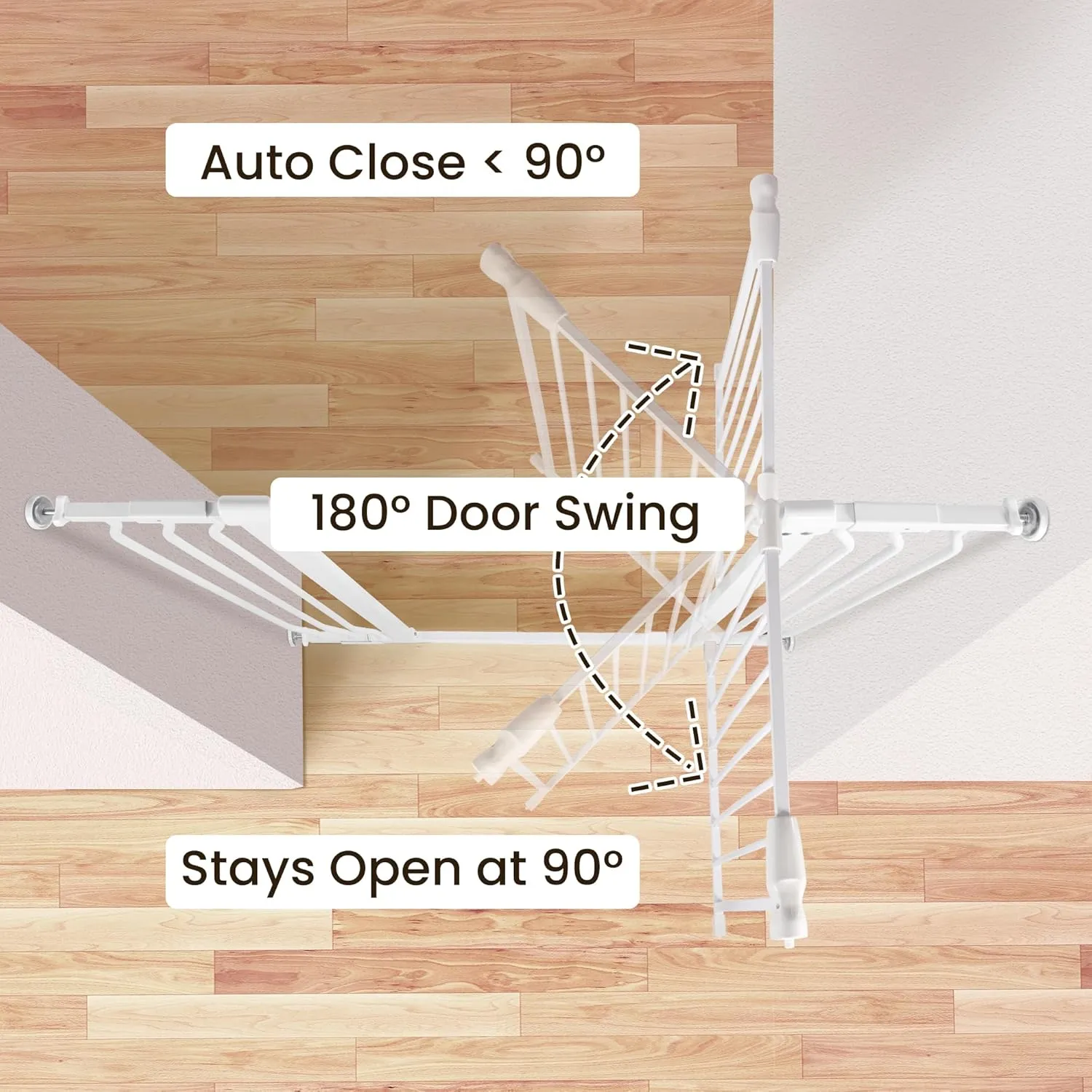 BalanceFrom Easy Walk-Thru Safety Gate for Doorways and Stairways with Auto-Close/Hold-Open Features, Fits 29.1-43.3 Inch Openings, Multiple Heights and Colors