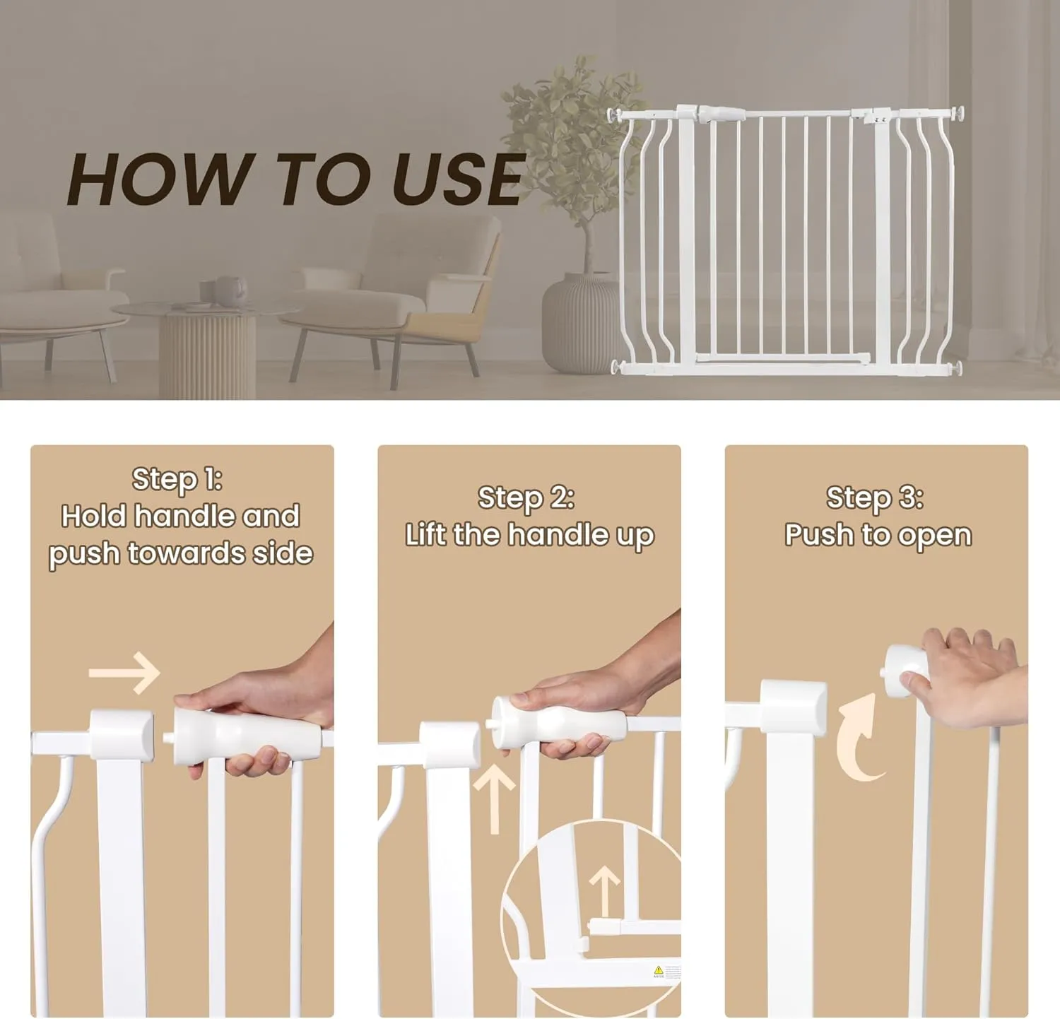 BalanceFrom Easy Walk-Thru Safety Gate for Doorways and Stairways with Auto-Close/Hold-Open Features, Fits 29.1-43.3 Inch Openings, Multiple Heights and Colors