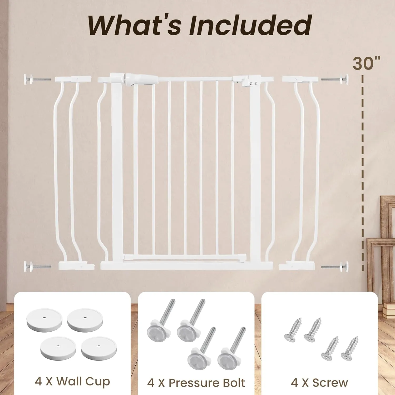 BalanceFrom Easy Walk-Thru Safety Gate for Doorways and Stairways with Auto-Close/Hold-Open Features, Fits 29.1-43.3 Inch Openings, Multiple Heights and Colors