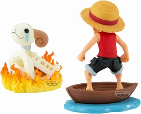 Banpresto Monkey.D.Luffy & Going Merry One Piece Action Figure - World Collectable Log Stories 8 cm - BP28928P Multicolor - Collectible Figure - Great for Anime Fans