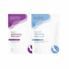 Barefoot Scientist High Dive Hydrating Foot Mask & Reboot Exfoliating Foot Peel for Smooth, Soft Feet