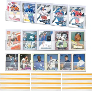 Baseball-Card-Wall-Display, Trading Card Display Rack with Adhesive Tape - Hold Up to 72 Cards or 60 Top Loaders (Ultimate, 12 Packs)