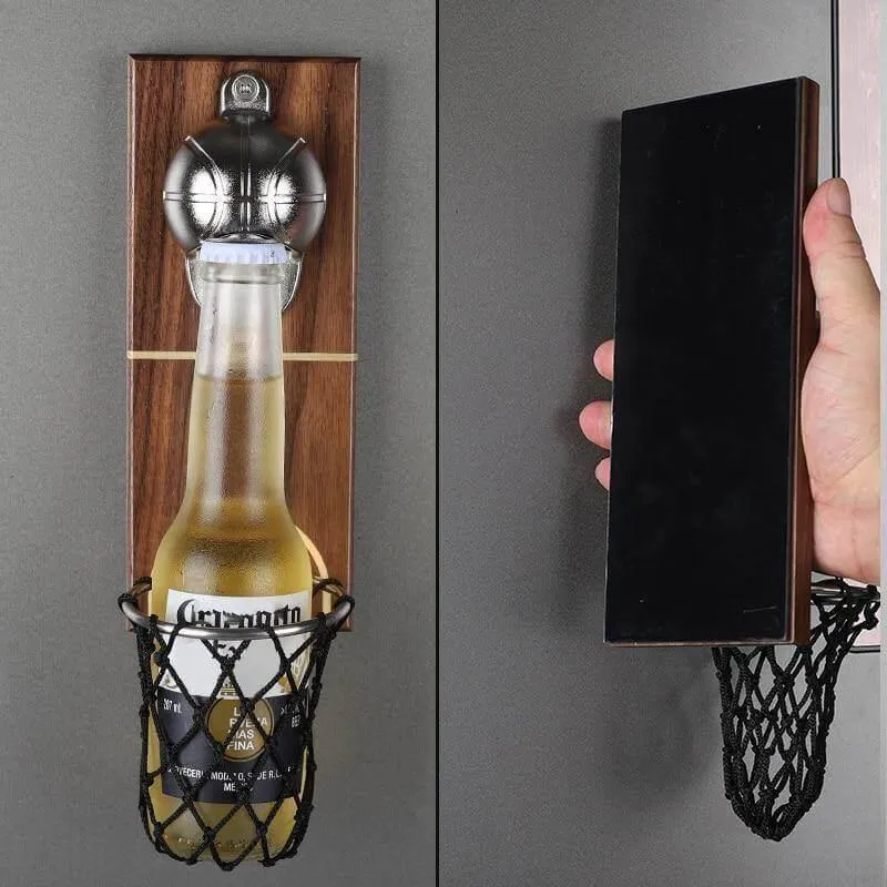 Basketball Bottle Opener - Wall Mounted Sports Bar Decor