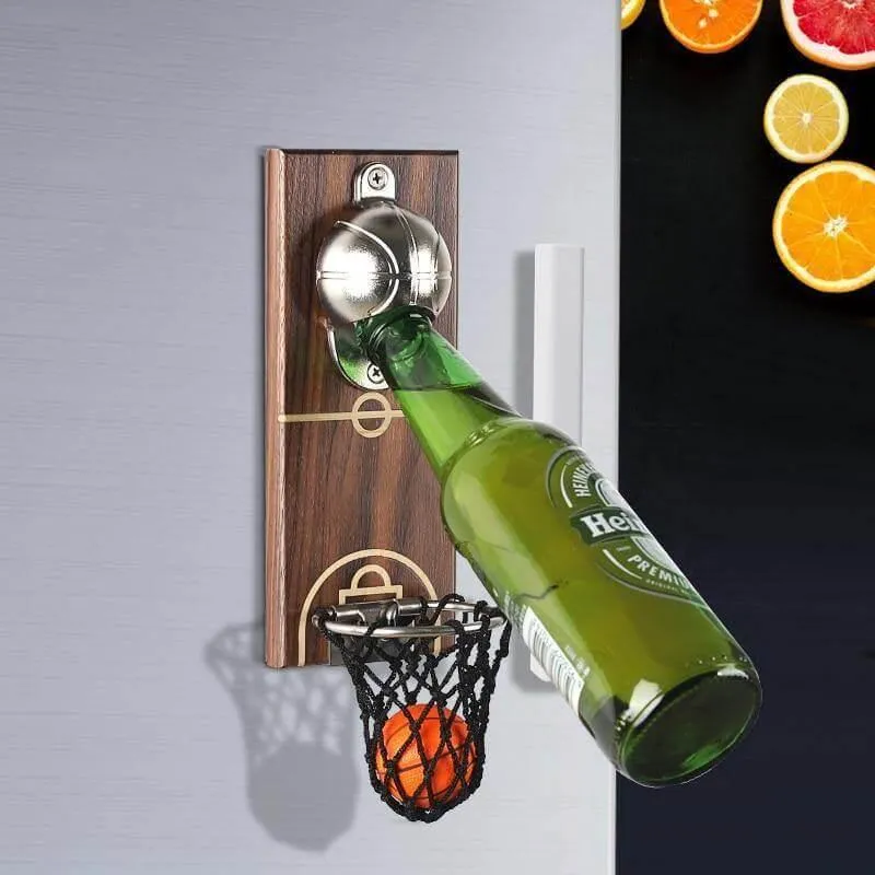 Basketball Bottle Opener - Wall Mounted Sports Bar Decor