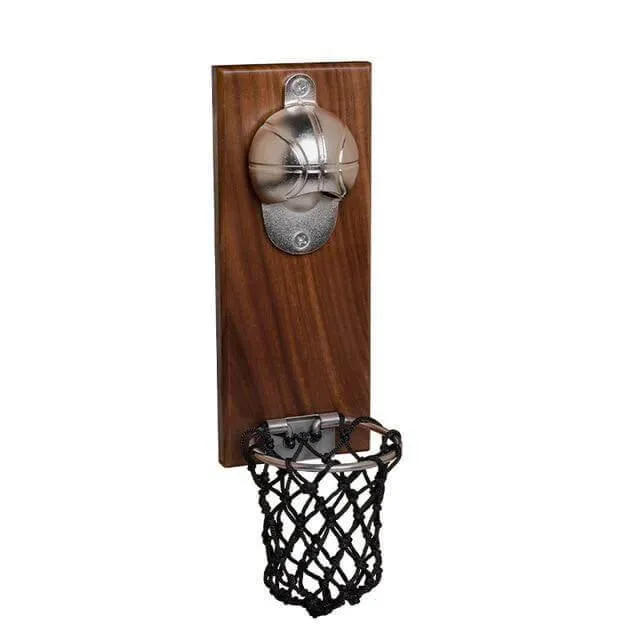 Basketball Bottle Opener - Wall Mounted Sports Bar Decor