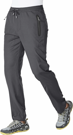 BASUDAM Men's Athletic Pants Thin Lightweight Quick Dry Zipper Pockets Outdoor Sports Pants for Running Jogging Hiking