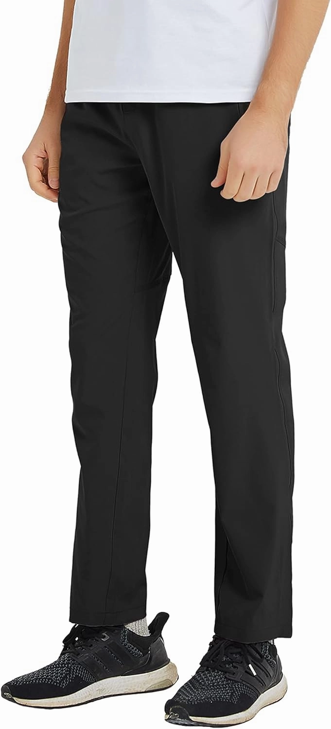 BASUDAM Men's Athletic Pants Thin Lightweight Quick Dry Zipper Pockets Outdoor Sports Pants for Running Jogging Hiking