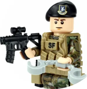 Battle Brick 1.6 Inches Tall Collectible Air Force Security Forces Airman OCP Minifigure | Genuine Military Minifig Camo | Great Gift for Ages 8  to Adult AFOL