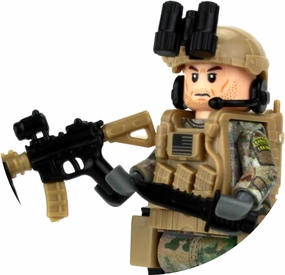 Battle Brick 1.6 Inches Tall Army Ranger OCP SF Soldier Custom Collectible Minifigure | Accessories Made in The USA | Genuine Military Minifig | Great Gift for Ages 10  to Adult AFOL