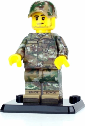 Battle Brick 1.6 Inches Tall Collectible Air Force Airmen Custom Minifigure | Genuine Military Minifig | Custom Camo Printing | Great Gift