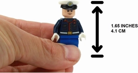 Battle Brick 1.6 Inches Tall Collectible Dress Uniform Marine Custom Minifigure | Genuine Minifig Printed in The USA | Great Gift for Ages 10  to Adult AFOL