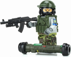 Battle Brick 1.6 Inches Tall Collectible Ukrainian Army Anti-Tank Soldier Custom Minifigure | Genuine Military Minifig | Printed in USA | Great Gift for Ages 10  to Adult AFOL