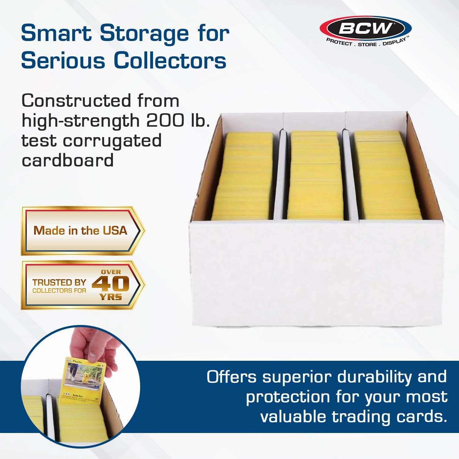 BCW Super Shoe Storage Box – 3 Pack | Cardboard Organizer for Trading, Gaming & Collectible Use | Holds 3,000 Standard or 600 3x4 Toploaders | Assembly Required