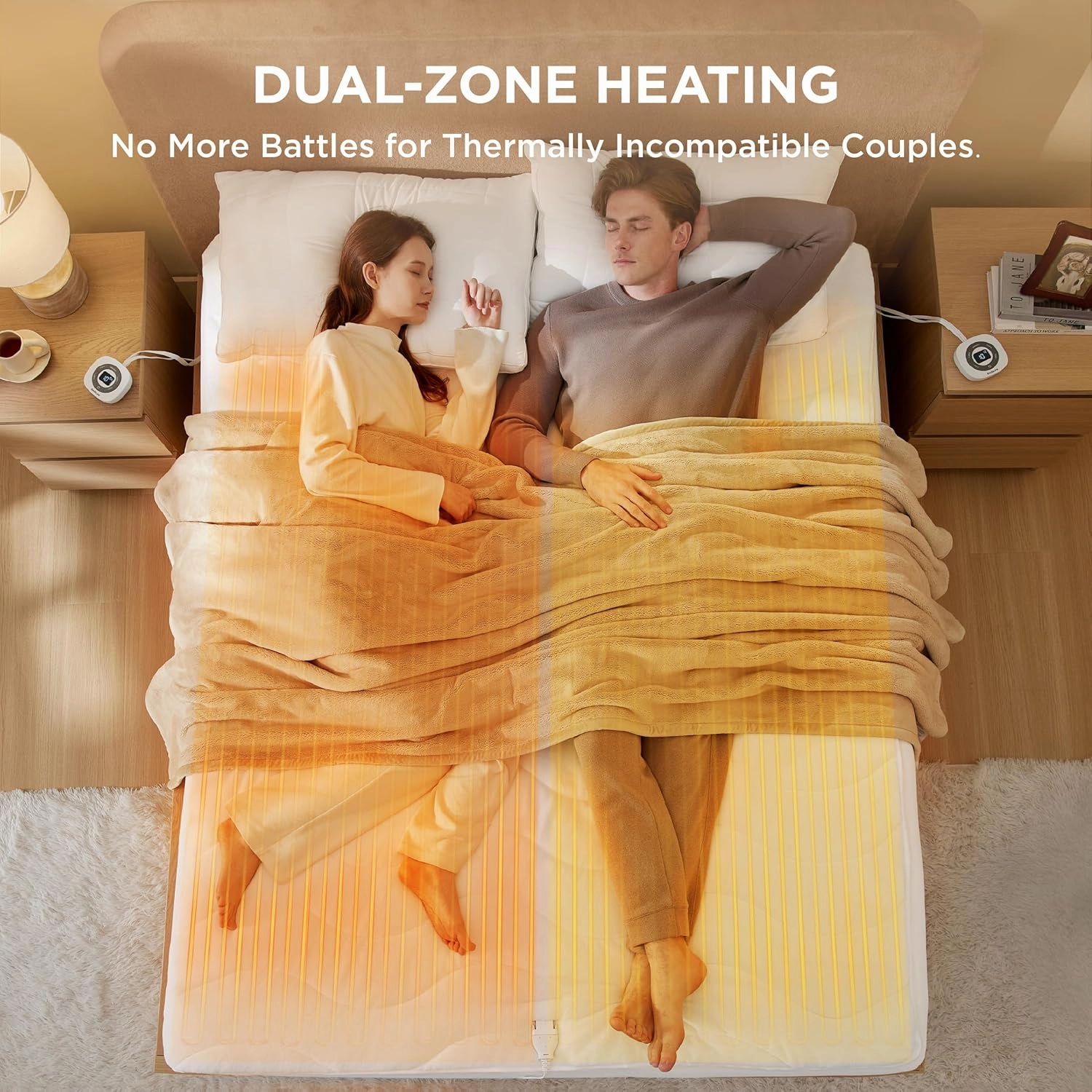 Bedsure Heated Mattress Pad Queen - Bed Warmer with Memory & Preheat Function, 12-Hour Auto Off & 10 Heat Settings, Dual Controllers, Fast Heating, Coral Fleece Electric Mattress Pad Queen, 60"x80"