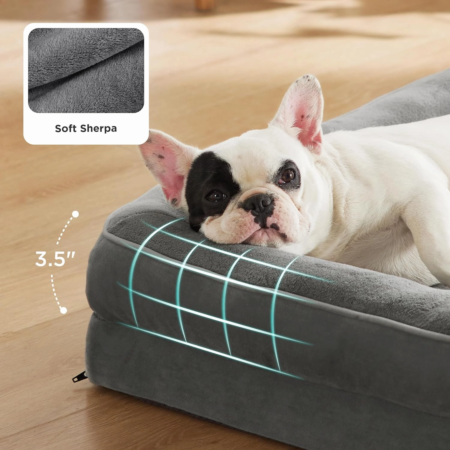 Bedsure Orthopedic Dog Beds Large Sized Dog - Washable Large Dogs Bed Waterproof, Big Comfort Pet Couch with Washable Removable Cover, Supportive Foam Pets Sofa with Nonskid Bottom,Grey