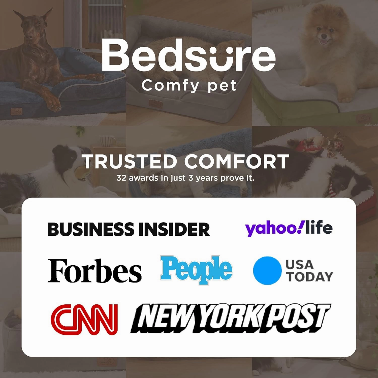 Bedsure Orthopedic Dog Beds Large Sized Dog - Washable Large Dogs Bed Waterproof, Big Comfort Pet Couch with Washable Removable Cover, Supportive Foam Pets Sofa with Nonskid Bottom,Grey