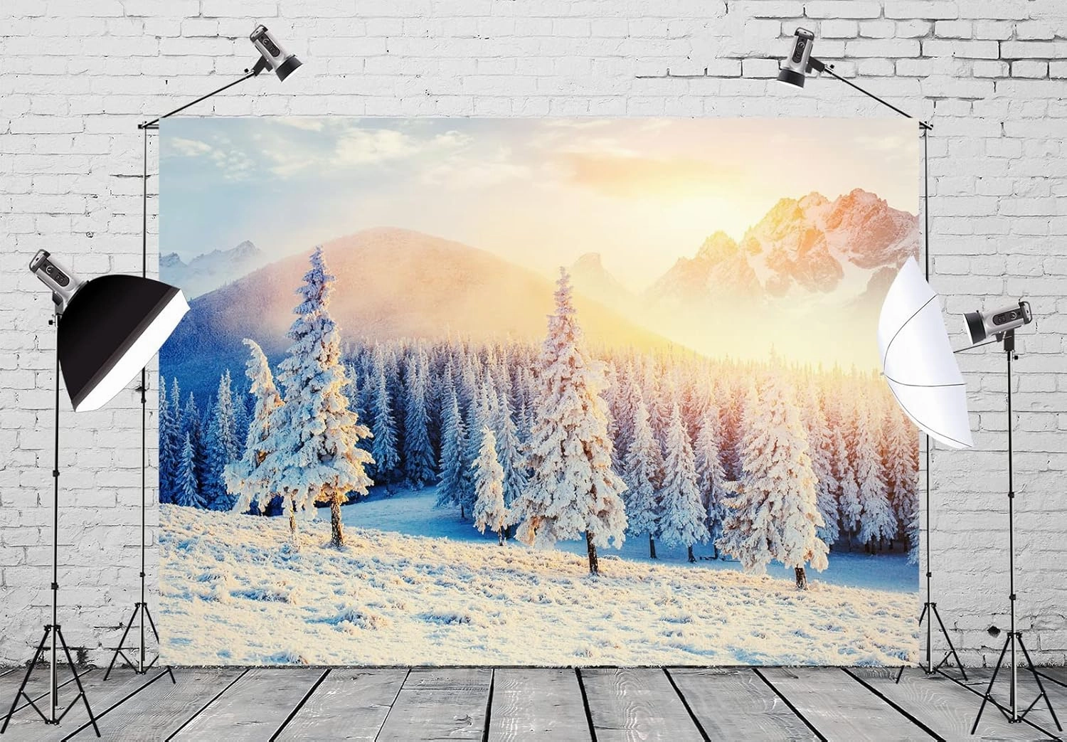 BELECO 10x6.5ft Fabric Christmas Winter Backdrop Frozen Crystal Ice and Snow World Photography Background for Kids Fairy Tale Xmas Eve Birthday Party Decor Photo Booth Studio Props