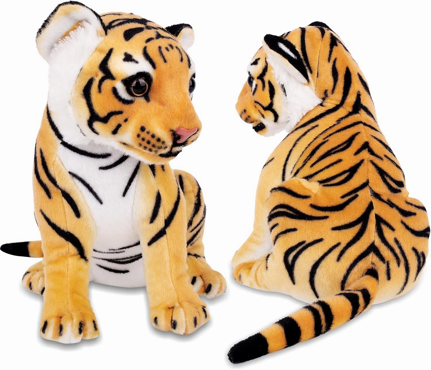 Berry President Stuffed Animal Toys, Plush Toys, Sitting Tiger Stuffed Toys, Lifelike and Lovely Animal Dolls, Gifts for 3  Boys and Girls (Yellow, 9.4 in)