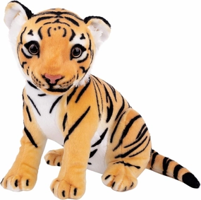Berry President Stuffed Animal Toys, Plush Toys, Sitting Tiger Stuffed Toys, Lifelike and Lovely Animal Dolls, Gifts for 3  Boys and Girls (Yellow, 9.4 in)