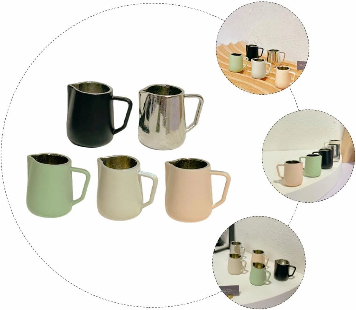 BESPORTBLE 15pcs Mini Coffee Mugs Tiny Frothing Cups for Dollhouse Decor Miniature Coffee Jugs for Crafting and Mini House Props