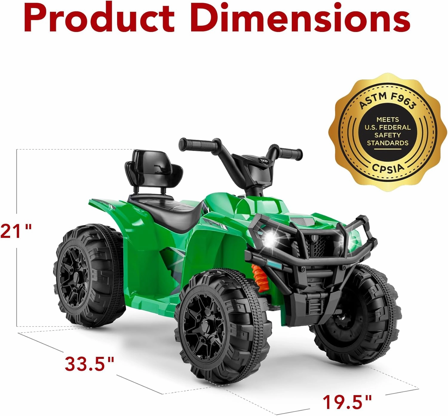 Best Choice Products 12V Kids Ride-On Electric ATV, 4-Wheeler Quad Car Toy w/Bluetooth Audio, 2.4mph Max Speed, Treaded Tires, LED Headlights, Radio - Kelly Green