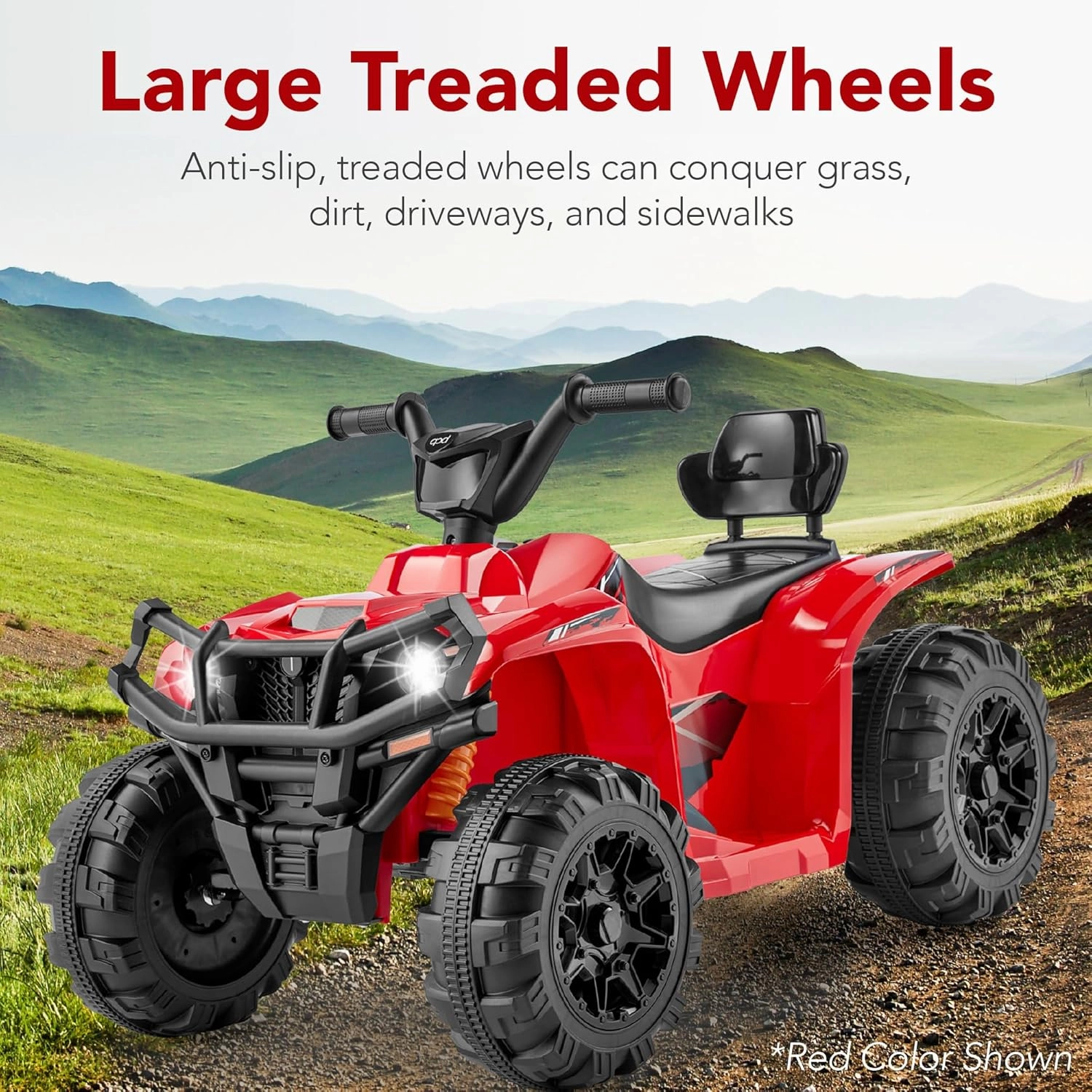Best Choice Products 12V Kids Ride-On Electric ATV, 4-Wheeler Quad Car Toy w/Bluetooth Audio, 2.4mph Max Speed, Treaded Tires, LED Headlights, Radio - Kelly Green