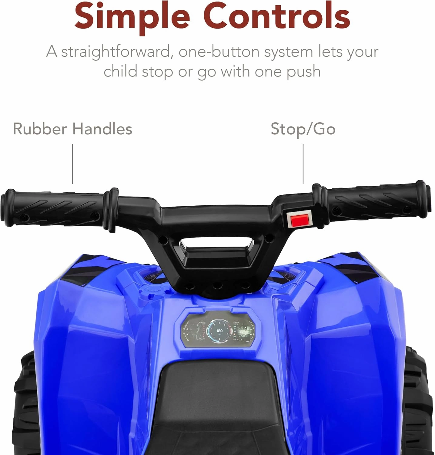 Best Choice Products 6V Kids Ride On Toy, 4-Wheeler Quad ATV Play Car w/ 1.8MPH Max Speed, Treaded Tires, Rubber Handles, Push-Button Accelerator - Blue