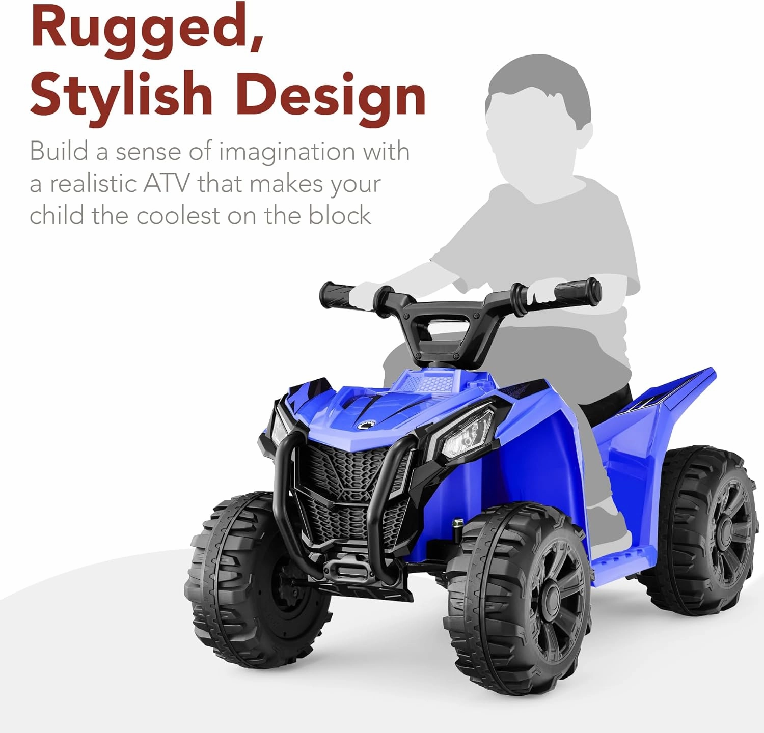 Best Choice Products 6V Kids Ride On Toy, 4-Wheeler Quad ATV Play Car w/ 1.8MPH Max Speed, Treaded Tires, Rubber Handles, Push-Button Accelerator - Blue