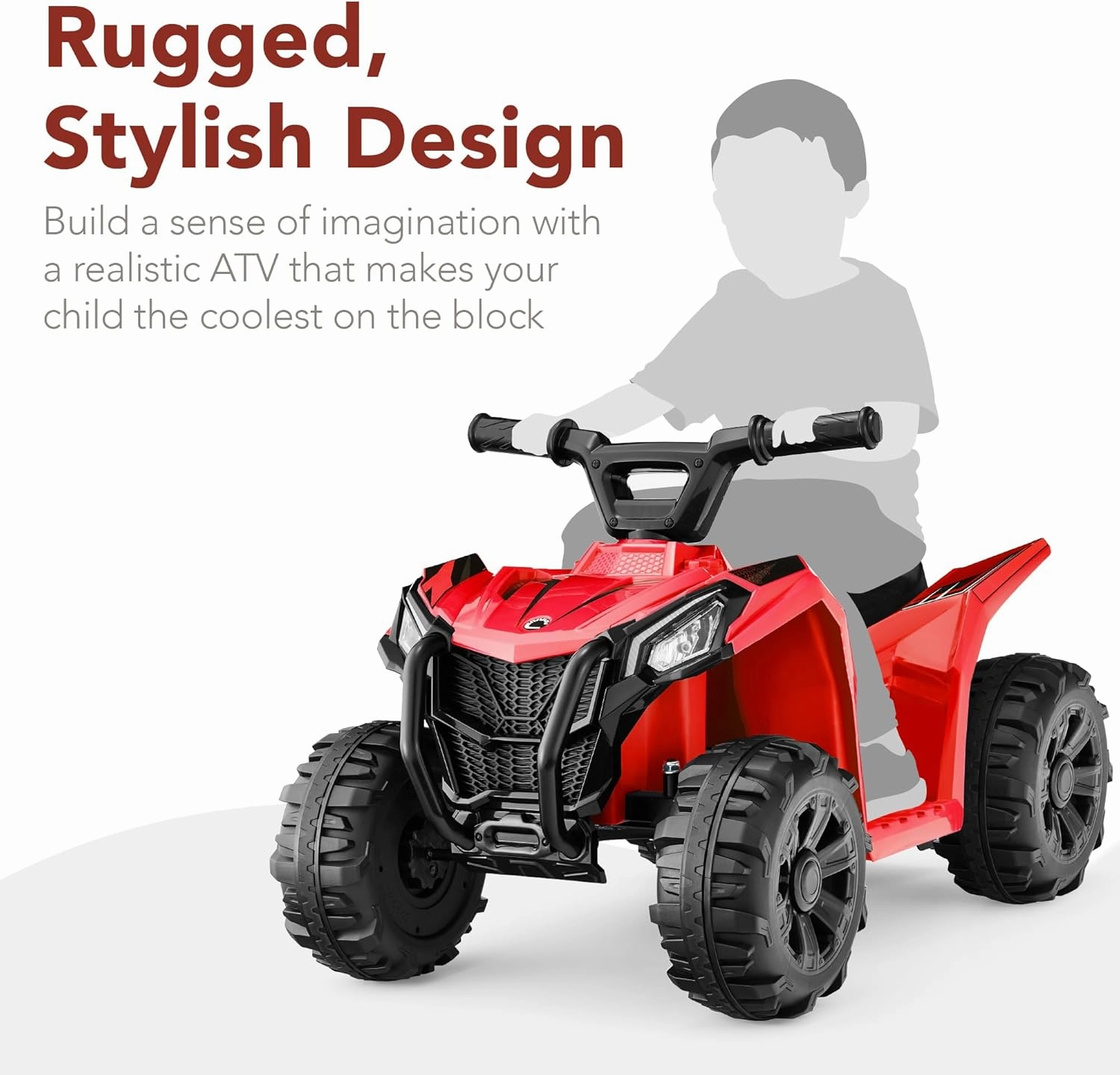 Best Choice Products 6V Kids Ride On Toy, 4-Wheeler Quad ATV Play Car w/ 1.8MPH Max Speed, Treaded Tires, Rubber Handles, Push-Button Accelerator - Red