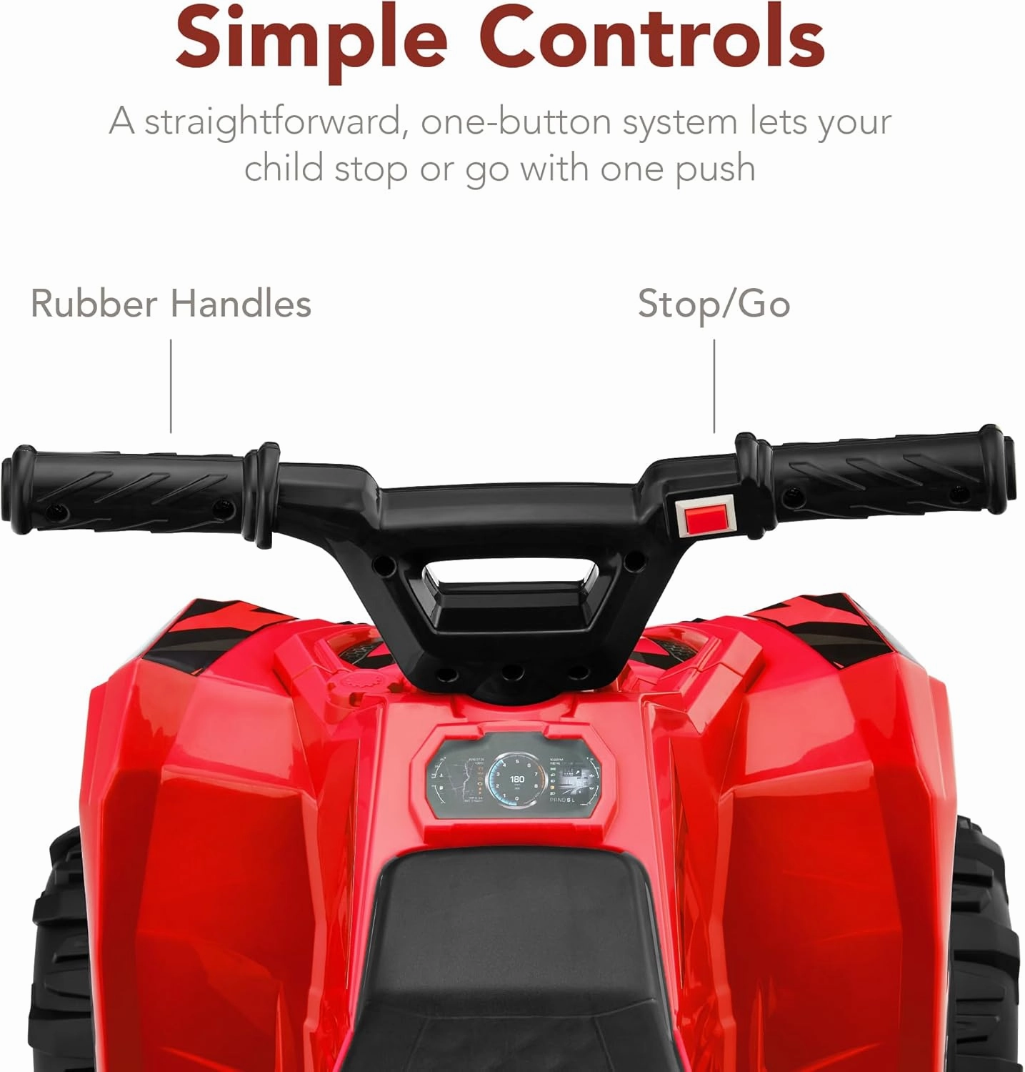 Best Choice Products 6V Kids Ride On Toy, 4-Wheeler Quad ATV Play Car w/ 1.8MPH Max Speed, Treaded Tires, Rubber Handles, Push-Button Accelerator - Red