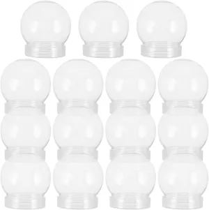 BESTOYARD 15 Pack 4 inch Snow Globes DIY Snow Globes Clear Plastic Water Globe with Screw Off Cap Water Globe Jar for DIY Crafts Christmas Home Decoration Snow Globe Kit