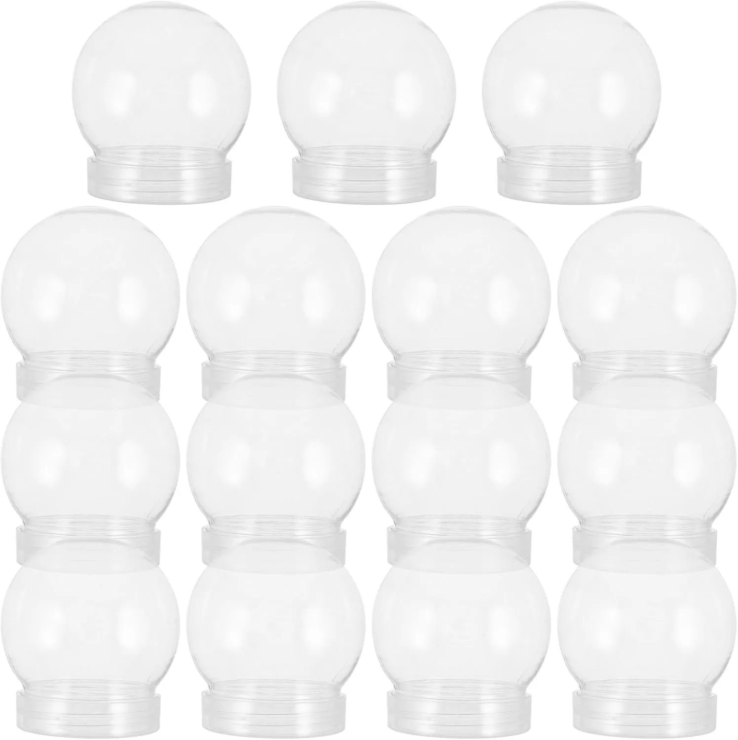 BESTOYARD 15 Pack 4 inch Snow Globes DIY Snow Globes Clear Plastic Water Globe with Screw Off Cap Water Globe Jar for DIY Crafts Christmas Home Decoration Snow Globe Kit