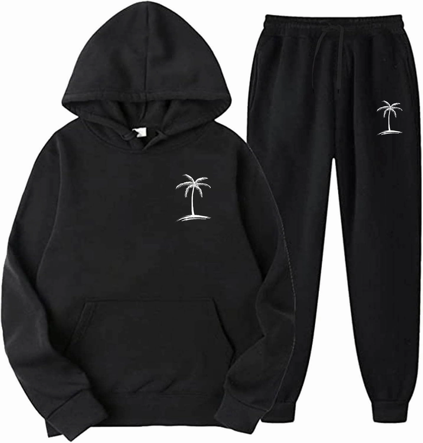 Big and Tall Track Suits for Men Two Piece Workout Set Hoodies Casual Warm Up Jogging Sweat Suits Lounge Gym Outfits