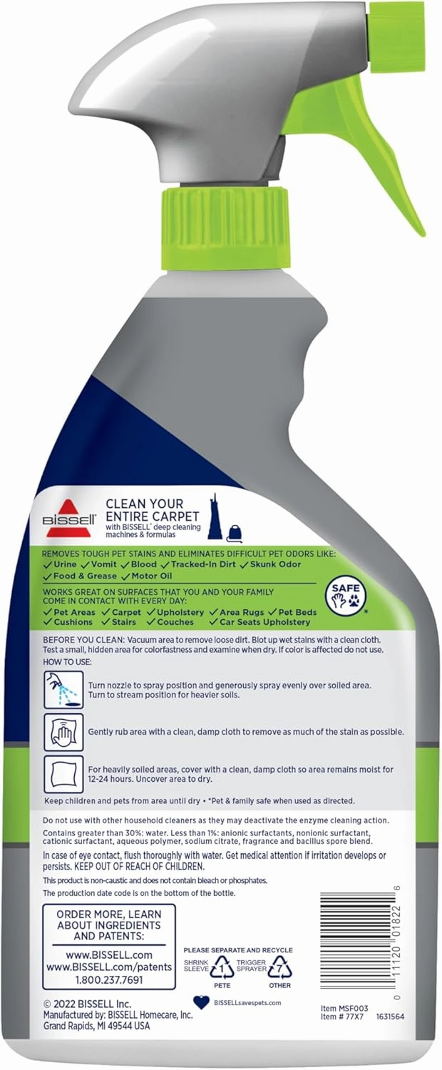 BISSELL Pet Pro Stain and Odor Eliminator with Enzyme Action, 2 pack, 77X7F