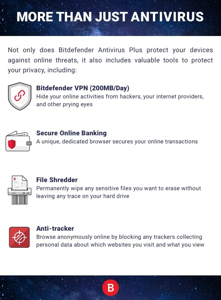 Bitdefender Total Security – Complete Antivirus and Internet Security Suite – 5 Devices | 2 year Subscription | PC/Mac | Activation Code by Mail