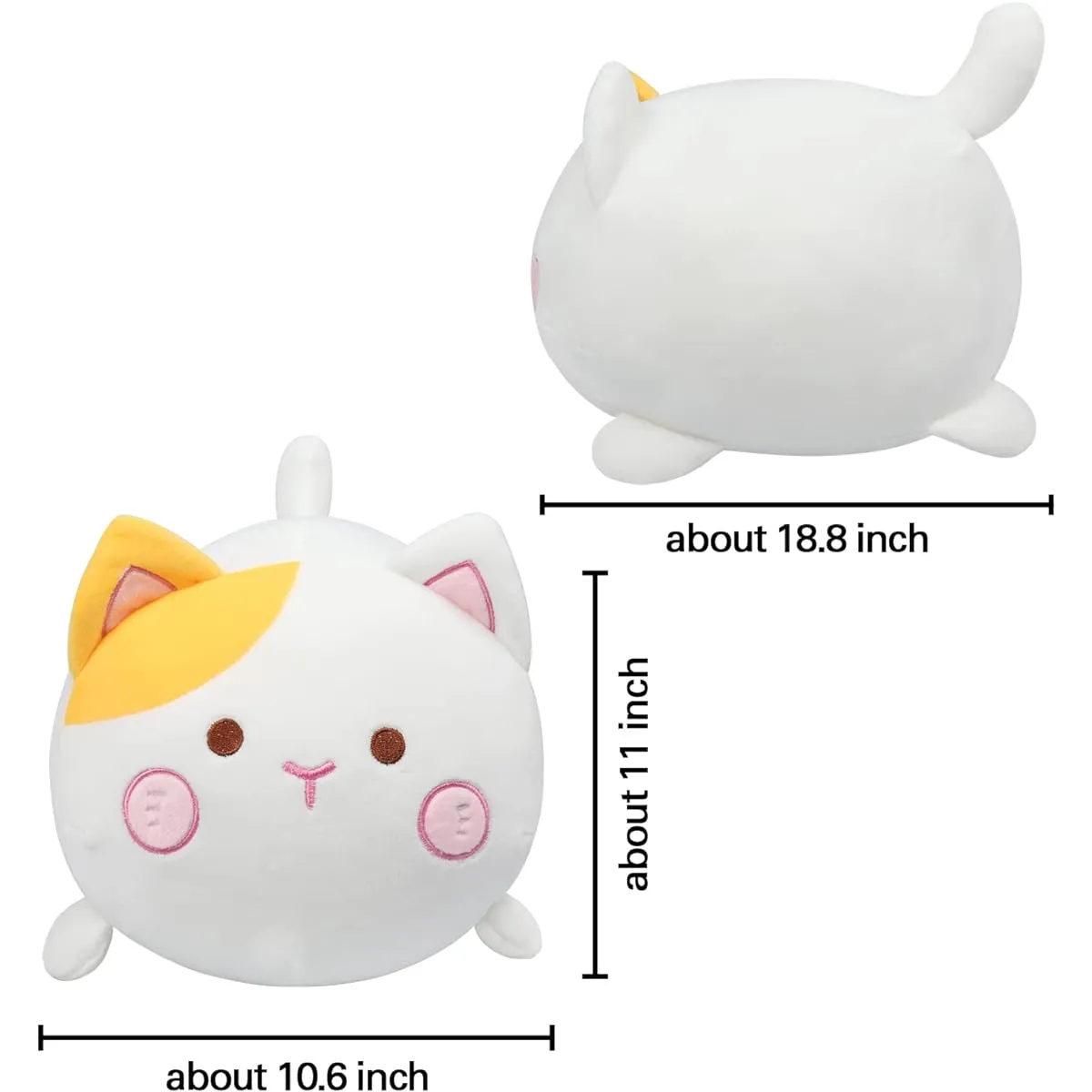 Black Cat Plush Toy Black Cat Pillow Soft Stuffed Kitten Cat Stuffed Animal Hug Pillow for Children (19.6 Inches, Yellow)